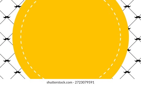 Background of a mustache and circle set