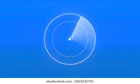 Background with navigation circle. Motion. Navigation radar with moving electronic line. Radius line on radar