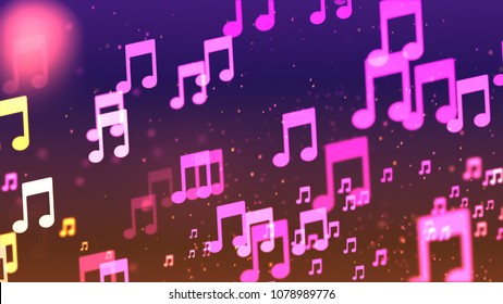 Background with nice flying musical notes