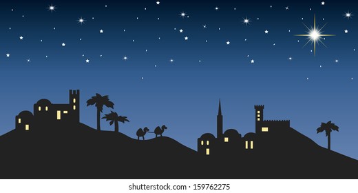 Background Night Bethlehem For Christmas