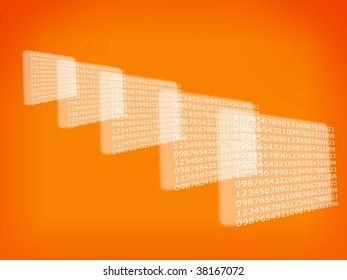 Background with number repeating into the distance
