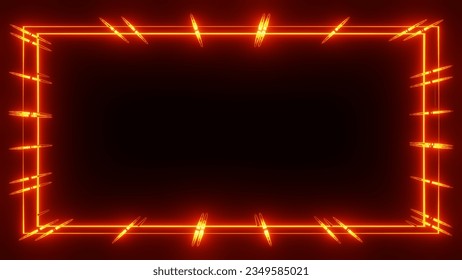 Background with orange lights, Neon light frame, neon light picture photo frame, orange background, neon light wallpaper - Powered by Shutterstock