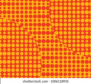 A background of orange and yellow spots