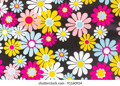 Colorful Floral Seamless Pattern Groovy Flowers Stock Vector (Royalty ...