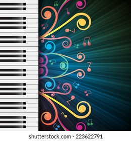 Background With Piano Keys. Music Background