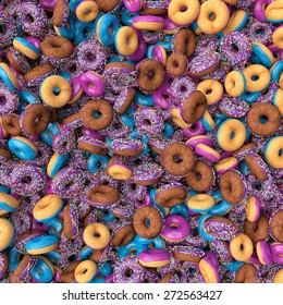 Background Of A Pile Of Donuts