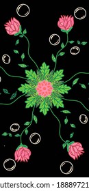 background pink flower with bubbles