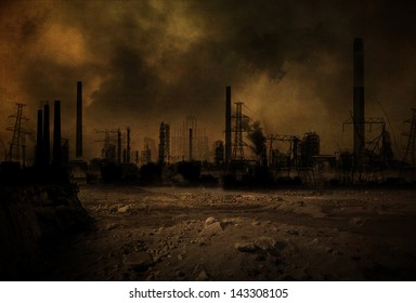 Background of a post apocalyptic scenario