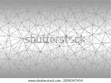 Background from random lines, united in a single network. Black, gray, light grey lines on white to grey gradient. Illustration of a design element for creating modern art, backgrounds, patterns
