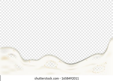  Background Realistic Beer Foam On Transparent Background.  Illustration.