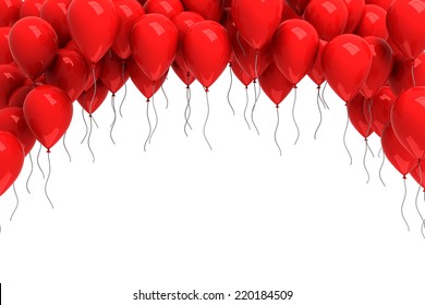 Background Of Red Balloons