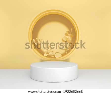 Background rendering with podium and wall scene abstract background. 3D illustration, 3D rendering