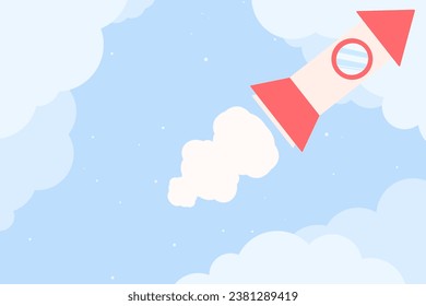 background  rocket in the sky
