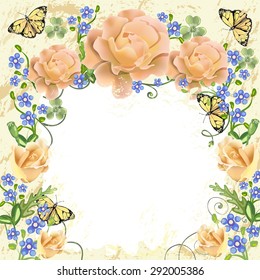 Background Roses Butterflies Stock Illustration 292005386 | Shutterstock