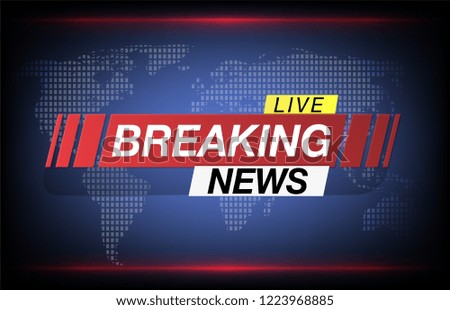 Background screen saver on breaking news. Breaking News Live on World Map Background. 