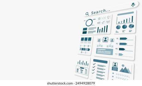 Background for search, statistics, graphs, data analysis, etc. Left-top version