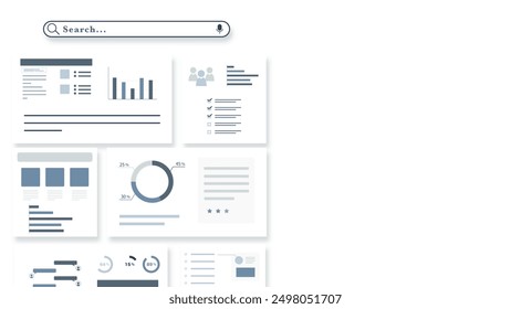 Background for search, statistics, graphs, data analysis, etc. Angle: Left side of screen, front facing version