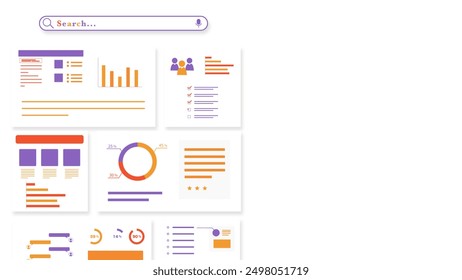 Background for search, statistics, graphs, data analysis, etc. Angle: Left side of screen, front facing version