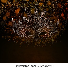 BACKGROUND WITH SHINE AND GOLDEN MASK - Powered by Shutterstock