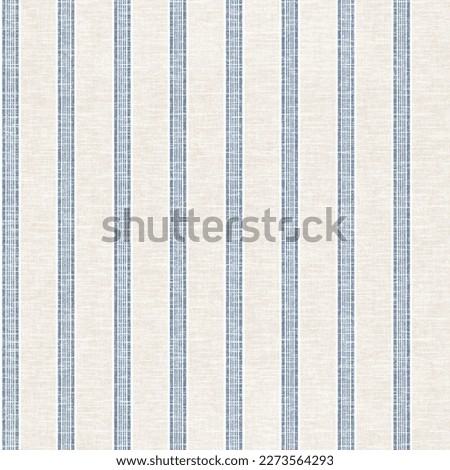 background with slub textured stripe pattern, Seamless vector pattern with blue vertical thin stripes on a beige background,