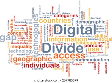 Background Text Pattern Concept Wordcloud Illustration Of Digital Divide