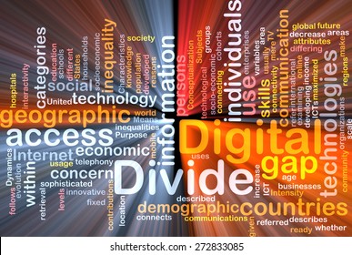 Background Text Pattern Concept Wordcloud Illustration Of Digital Divide Glowing Light