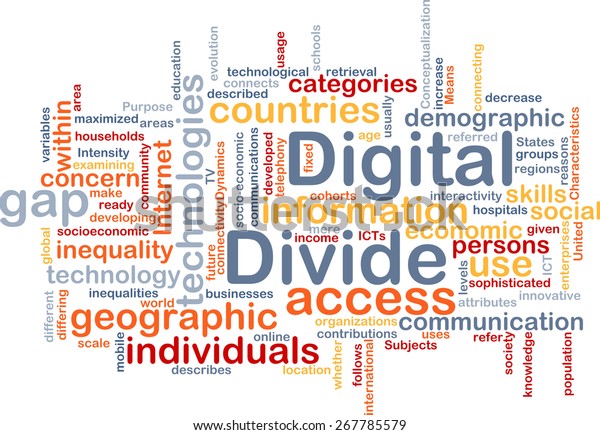 Background text pattern concept wordcloud
illustration of digital
divide