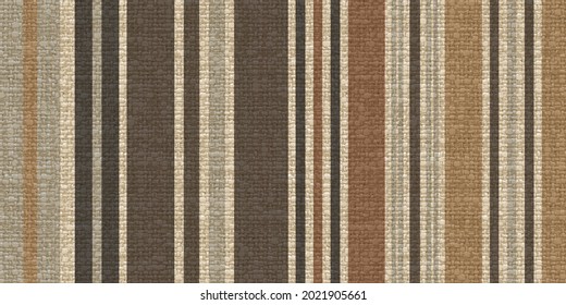 Background and texture of Jute stripe fabric , Seamless jute linen autumn stripes fabric, brown, rustic, beige, black with vertical stripes background, 