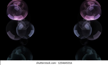 Background with a variety of multi-colored translucent soap bubbles.