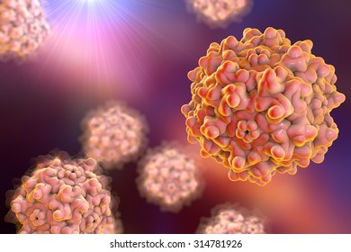 Background With Viruses. Adeno-associated Virus Serotype 1. Virus Is Used As A Vector For Gene Therapy. A Model Is Built Using Data Of Viral Macromolecular Structure From Protein Data Bank (PDB 3NG9)