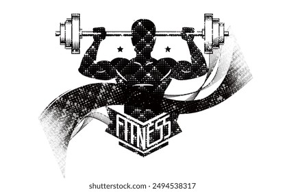 background, wallpaper, abstract with a series of weightlifting silhouettes. male and female athletes, weightlifting sport, isolated on white background. paint splash vector illustration - Powered by Shutterstock