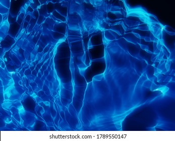 Closeup​ abstract​ of​ surface​ blue​ water​ in​ the​ deep​ sea​ for​ background. The​ pattern​ of​ blue​ water​ for​ background. Abstract​ of​ surface​ blue​ water. Water​ splash​ed​ for​ background​