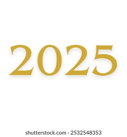BACKGROUND OF THE YEAR TWO THOUSAND TWENTY-FIVE 2025 GOLDEN LETTER WHITE BACKGROUND