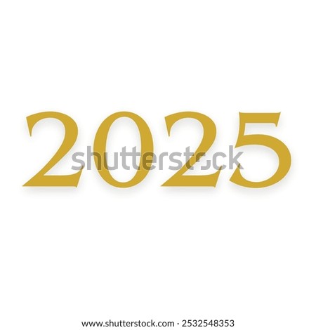 BACKGROUND OF THE YEAR TWO THOUSAND TWENTY-FIVE 2025 GOLDEN LETTER WHITE BACKGROUND