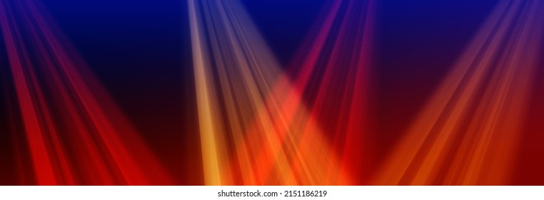 background of yellow red rays spotlight. 3d rendering