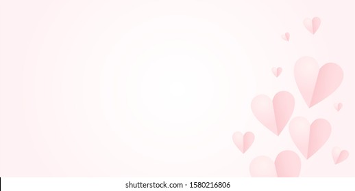 Backgrounds For Valentines Day With Pink Hearts. Banner, Website, Postcard, Background.