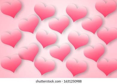Backgrounds for Valentines day with pink hearts. Banner, website, postcard, background 2020