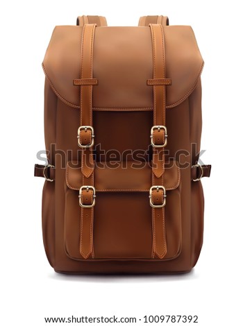 Backpack isolated on white. Realistic 3d illustration