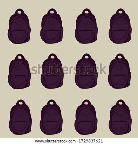 Backpack, school bag pattern and illustration
