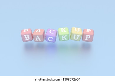 Backup computer ICT keyword. Graphic resource, texture or background, for web page or design. 3d