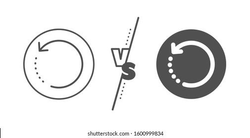 Backup Data Sign. Versus Concept. Recovery Info Line Icon. Restore Information Symbol. Line Vs Classic Recovery Data Icon.