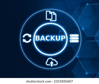 Backup storage of data concept icons
