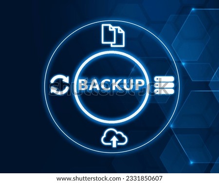 Backup storage of data concept icons
