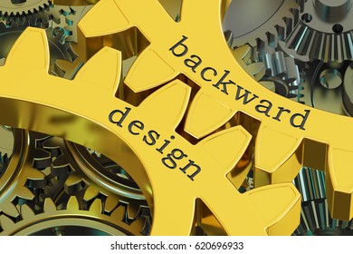 Backward Design Concept On The Gearwheels, 3D Rendering