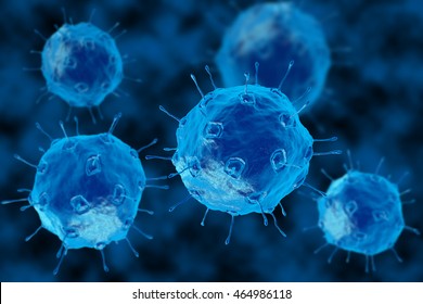 Bacteria 3d Render Spherical Virus Blue Stock Illustration 593014499