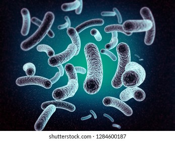 Bacteria Cells Background 3d Render Stock Illustration 1284600187 ...