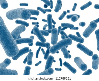 Bacteria Cells Isolated On White Background