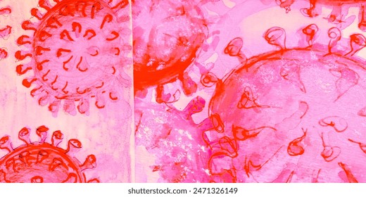 Bacteria Draw. White Electron Microscopy Cell. Colorful Macro Bacteria. Microbes Cartoon. Vivid Cancer. Viral Vaccines. Cell Characters. Yellow Illustration.