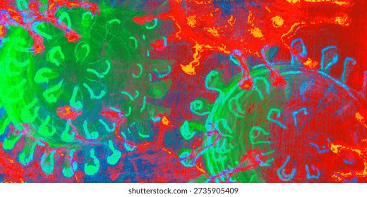 Bacteria Electron. Black Cell Under Microscope. White Bacteria Molecules. T-helper. Vivid Immunity. Virus Medicine. Leukemia Cells. Colorful Background.