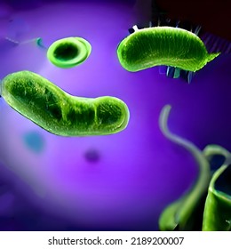 Bacteria Lactobacillus, Illustration. Normal Flora Of Small Intestine, Lactic Acid Bacteria. Probiotic Bacterium